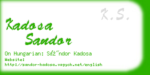 kadosa sandor business card